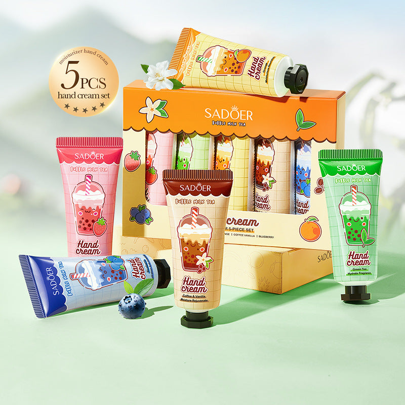 Milk Tea Fruit Fragrance Hand Cream Set SADOER Autumn and winter hand cream  foreign trade wholesale
