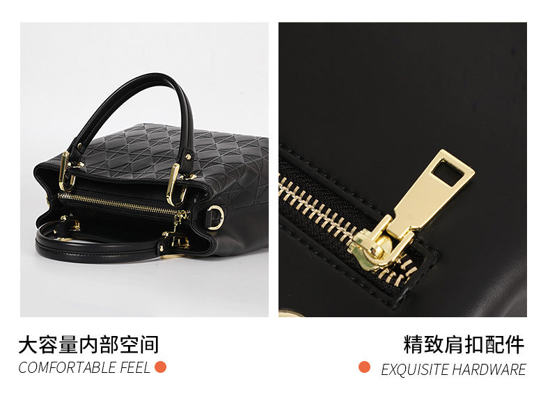 Fashion Quilted Handbag Simple Versatile Design Textured Fashion Single Shoulder Crossbody Women's Bag