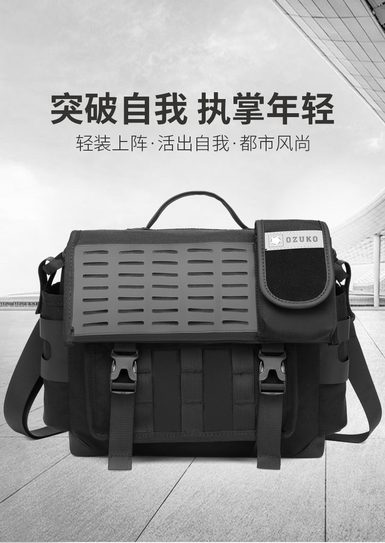 Men's Messenger Bag Multifunctional Crossbody Bag Waterproof Cycling Shoulder Bag Outdoor Commuting Tactical Style Men's Satchel