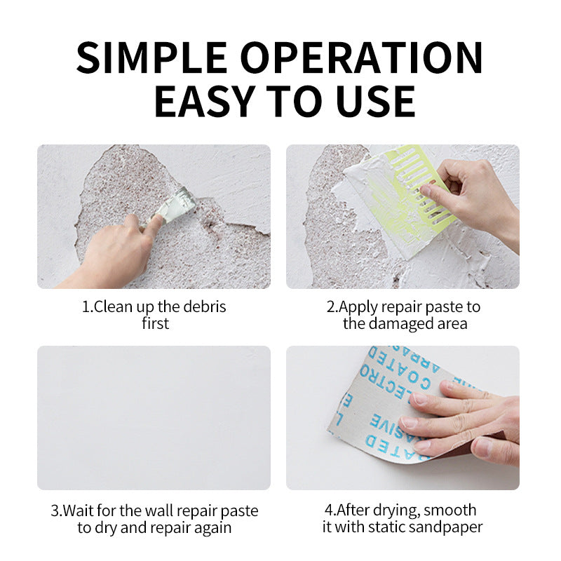 Wall Repair Paste for Repairing Wall Holes and Peeling, Household Putty Paste for Cracks and Nail Holes, White Wall Paste for Wall Repair