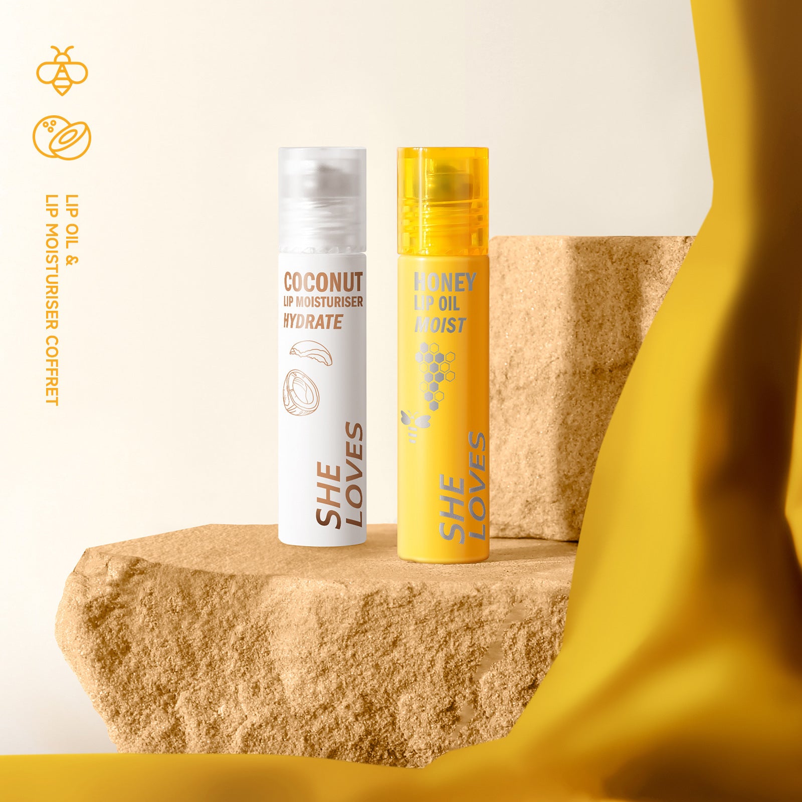 Honey Coconut Roll-On Lip Oil Long-lasting lightening lip lines moisturizing nourishing transparent glossy glass lip gloss