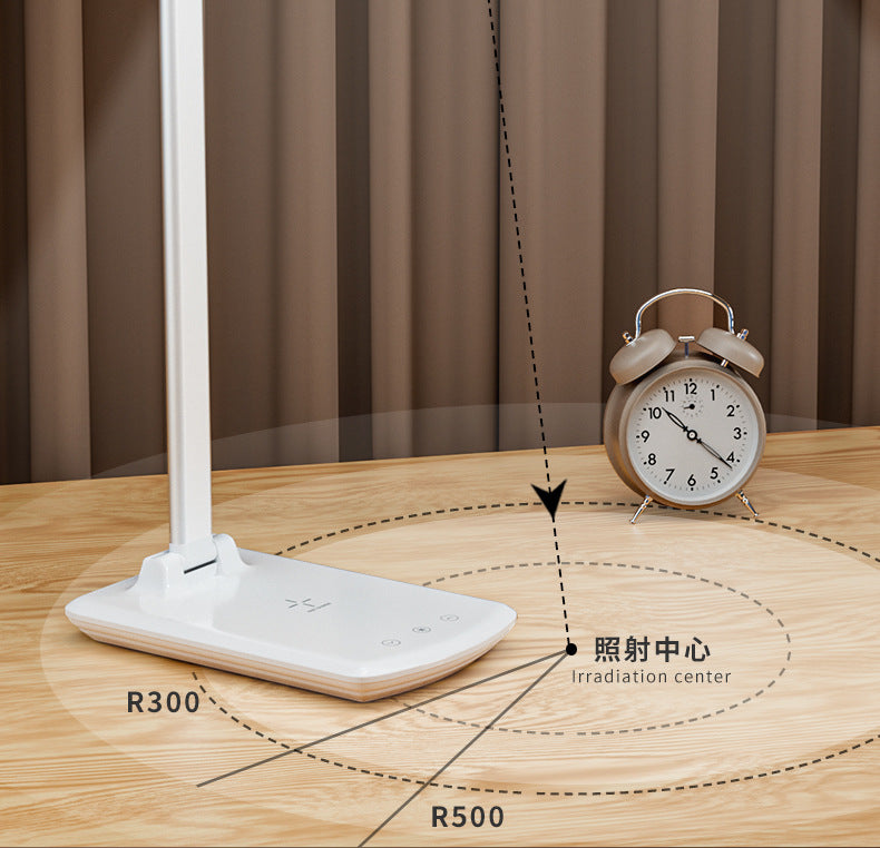 Factory Wholesale LED Smart Folding Desk Lamp Three Color Temperature Mobile Phone Wireless Charging Lighting Lamp Reading Eye Protection Lamp