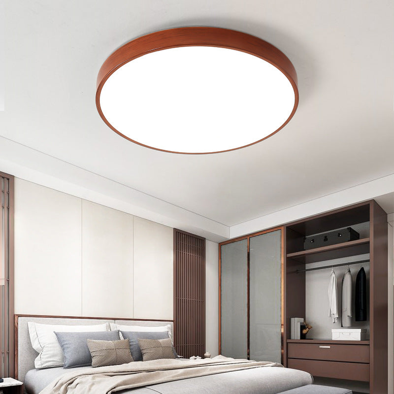 Nordic Ultra-Thin Imitation Wood Grain Ceiling Light Round Modern Minimalist led Room Bedroom Lamp Iron Art Balcony Living Room Lamp