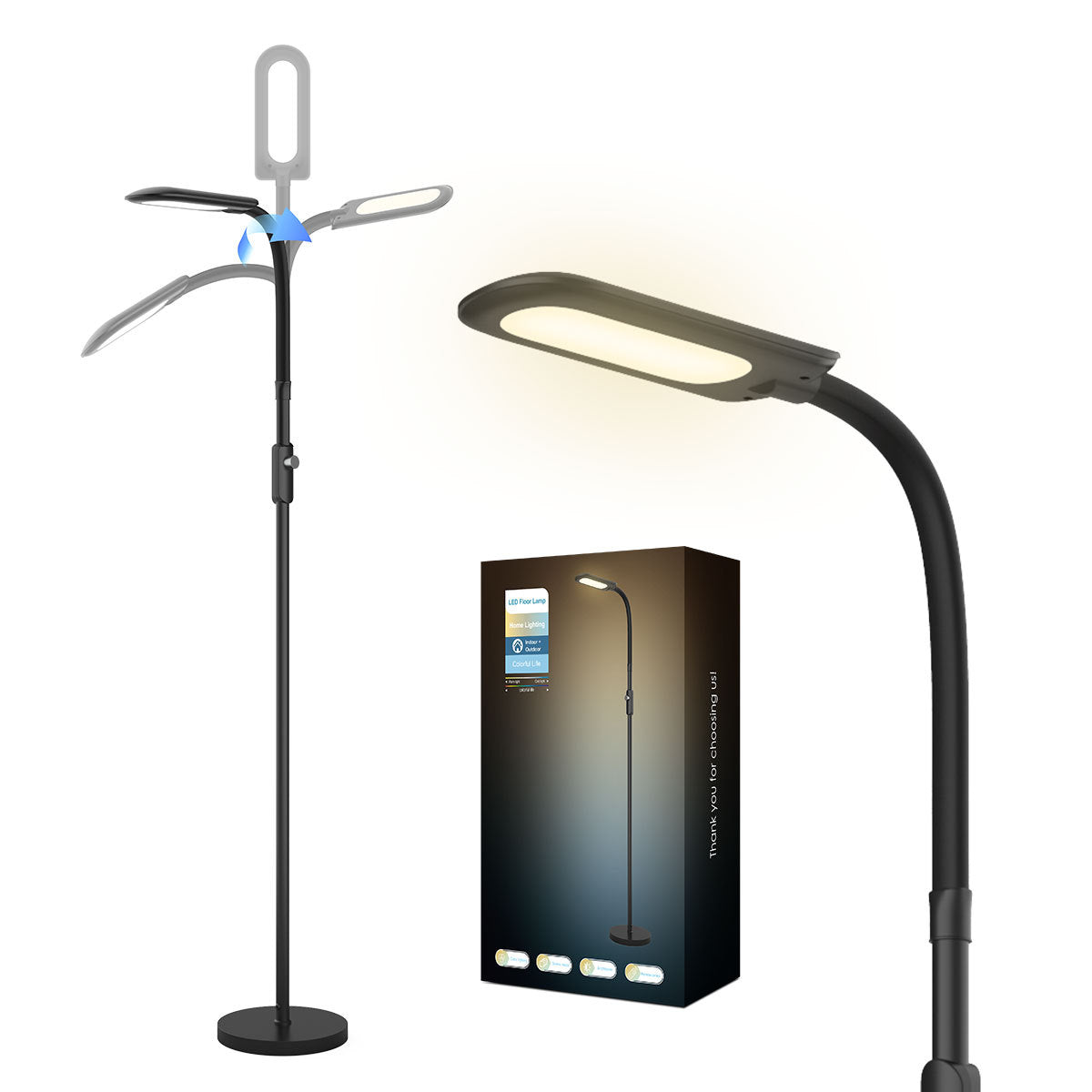 led Reading Lamp Sofa Floor Lamp Bluetooth Floor Lamp Eye Protection Reading Lamp Bedside Floor Lamp Three Color Temperature Adjustable