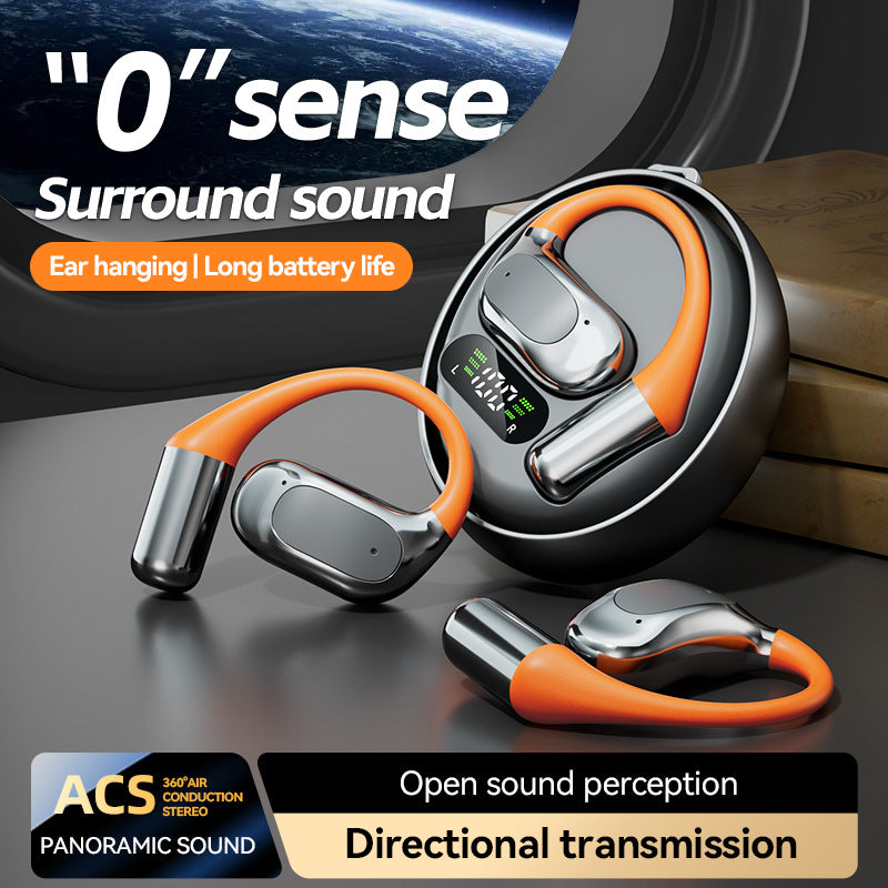 New M113Rotating Small Coconut Ball Dual Ear Noise Cancelling Wireless Bluetooth Earphones Air Bone Conduction Ear Hook Waterproof Sports