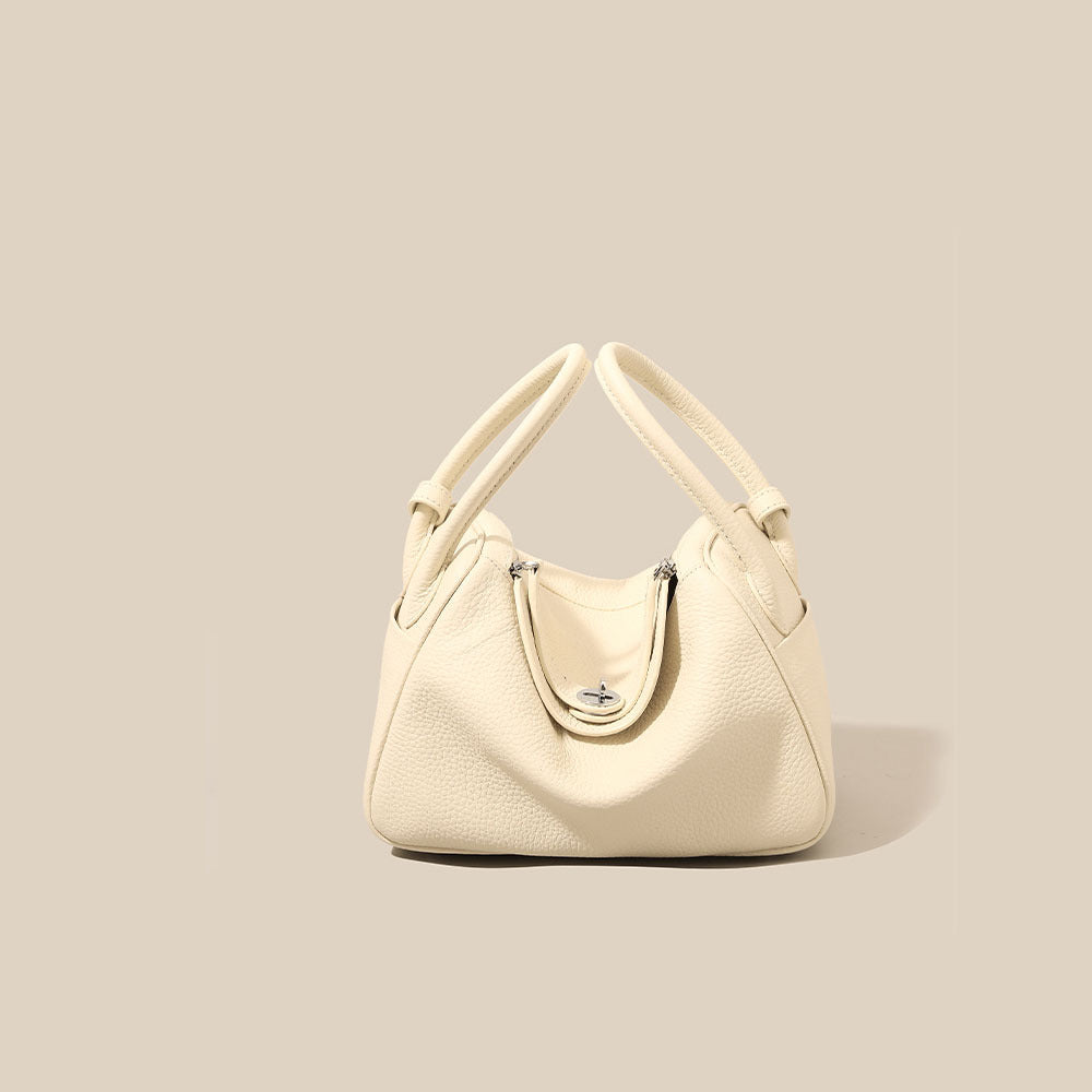 Doctor Genuine Leather Women's Bag2024Handheld Top Layer Cowhide Lychee Pattern Lindy Bag Single Shoulder Handbag Medicine Box Trendy