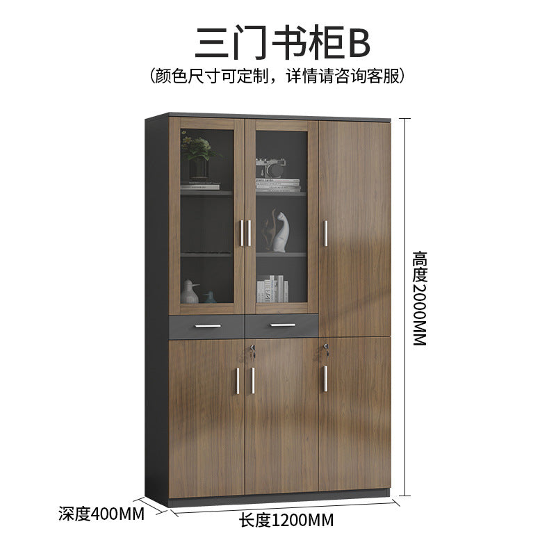 File Cabinet High Cabinet Wooden Simple Modern Archive Cabinet Document Cabinet Storage Cabinet Bookcase with Lock Office Cabinet