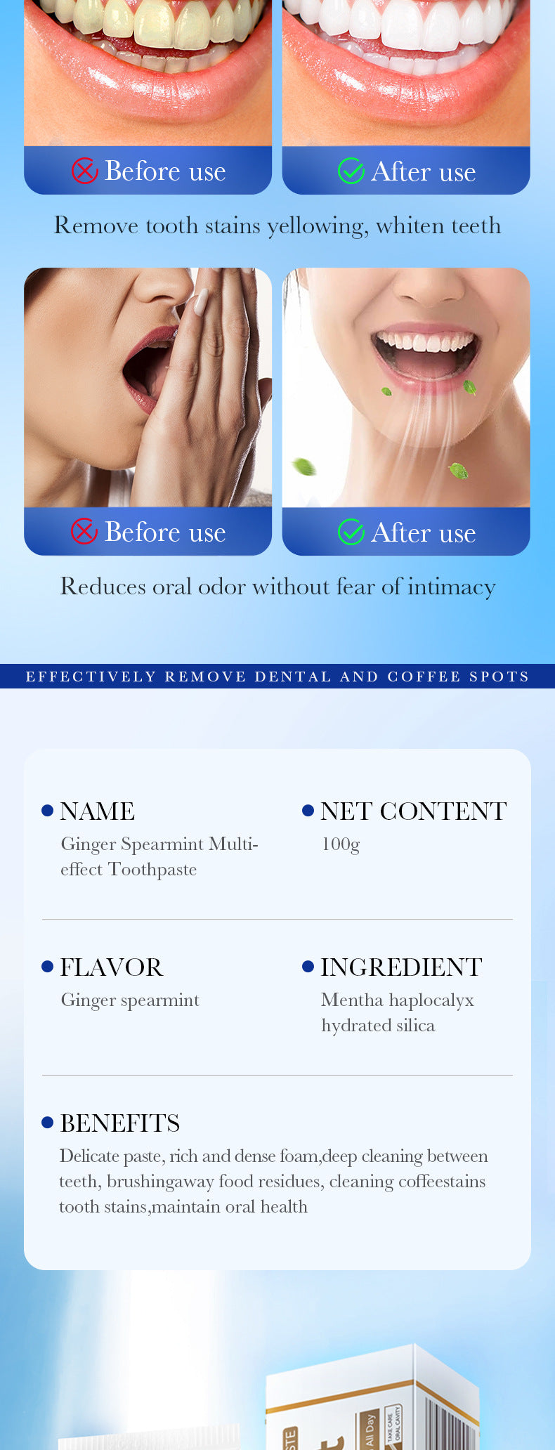 Mint Toothpaste100gSADOER Propolis Sea Salt Ginger Cleans Tartar Strengthens Teeth  Wholesale