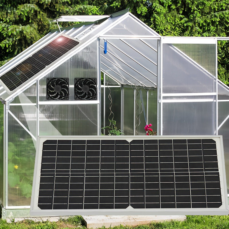 Factory Direct Solar Panel with Dual Fan Pet House Silent Solar Photovoltaic Panel Exhaust Fan Ventilation Cooling