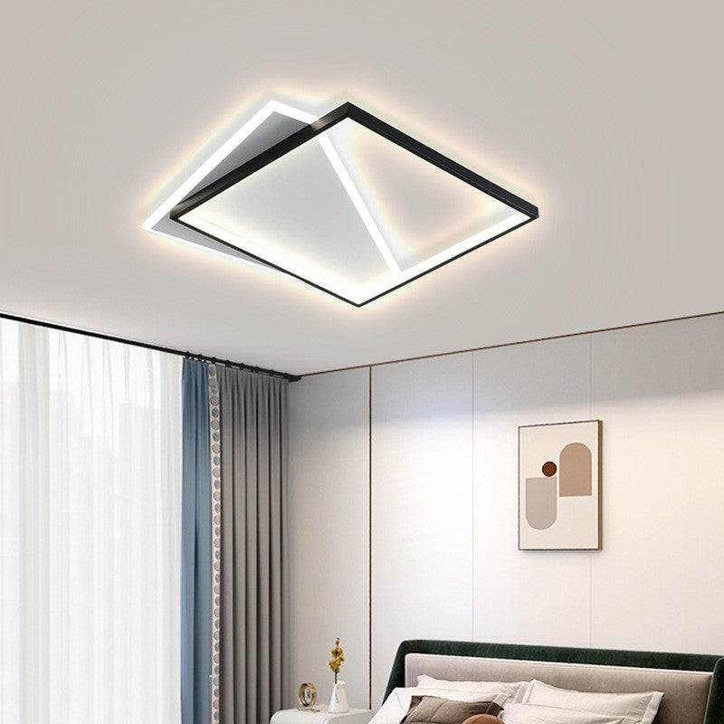 Nordic Living Room Lamp Rectangular Household Elegant Ceiling Lamp led Master Bedroom Lamp Iron Art Room Lamp Zhongshan Lighting