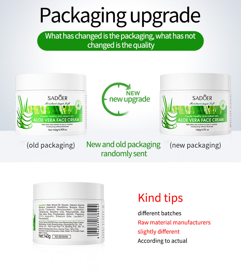 Aloe Vera Skincare Set SADOER Cleansing, hydrating, moisturizing, and nourishing  foreign trade manufacturer wholesale