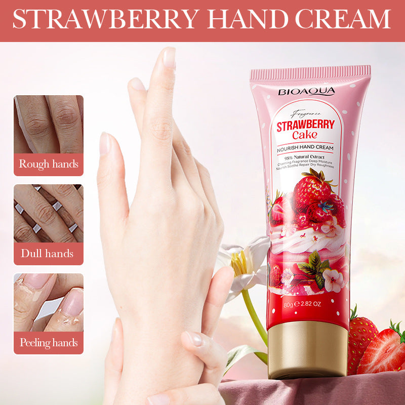 Strawberry Cake Nourishing Hand Cream BIOAOUA Autumn and winter moisturizing hand cream  foreign trade wholesale