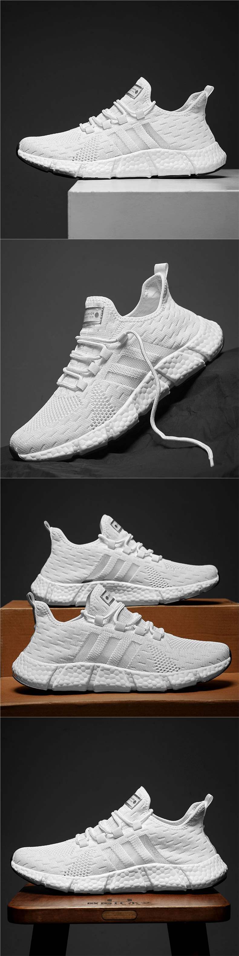 Spring New Anti-Odor Ultra Soft Real Popcorn Cushioning Breathable Shock-Absorbing Casual Running Sports Trendy Shoes for Men