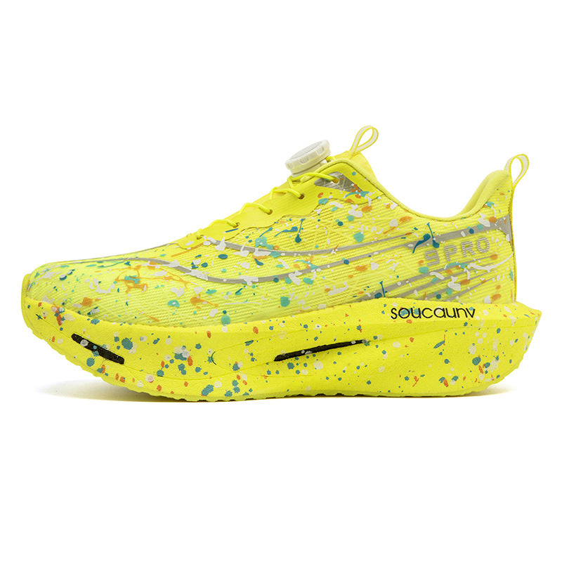 Youth Fashion Luminous Camouflage Running Shoes for Men and Women New Casual Shoes Carbon Plate Real Soft Sole Rotating Buckle Sports Shoes