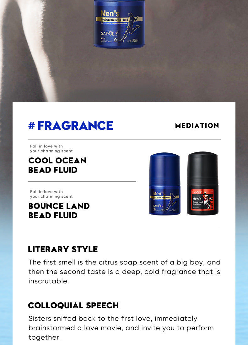 Men's Antiperspirant SADOER Antiperspirant Dry Portable Fragrance Roll-On Deodorant  Wholesale