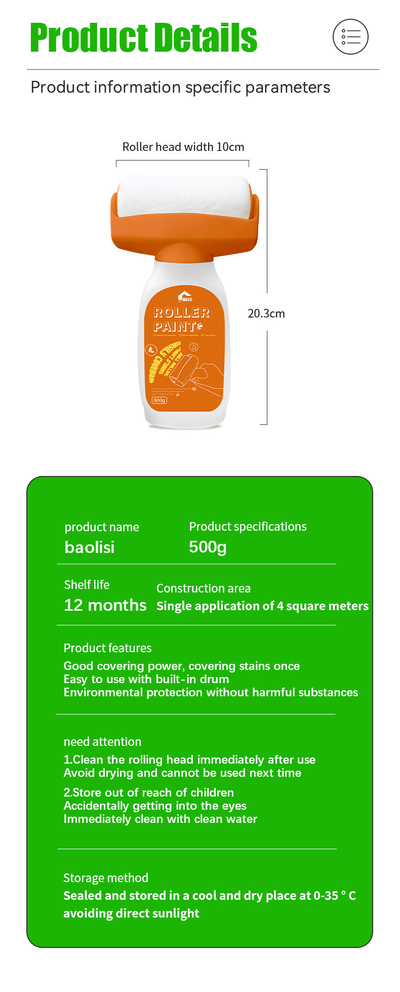 Large Roller Paint for Walls Water-Based Odorless Household White Wall Graffiti Stain Color Change Covering Latex Paint