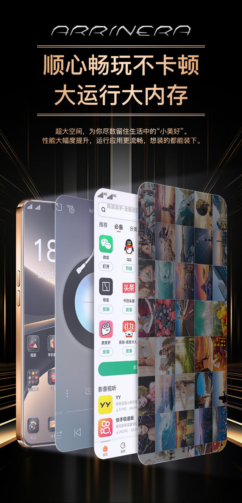 New Model Full Network Compatible U25Smart Android phone with ultra-large memory, brand new7.3Inch Manufacturer In Stock Full Screen