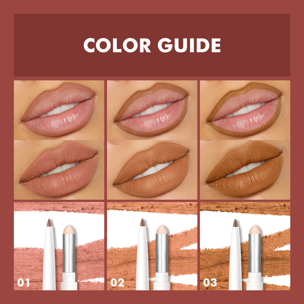 Dual-ended Lip Liner Pencil European and American Matte Non-Stick Cup Lipstick Lip Liner Small Batch Wholesale