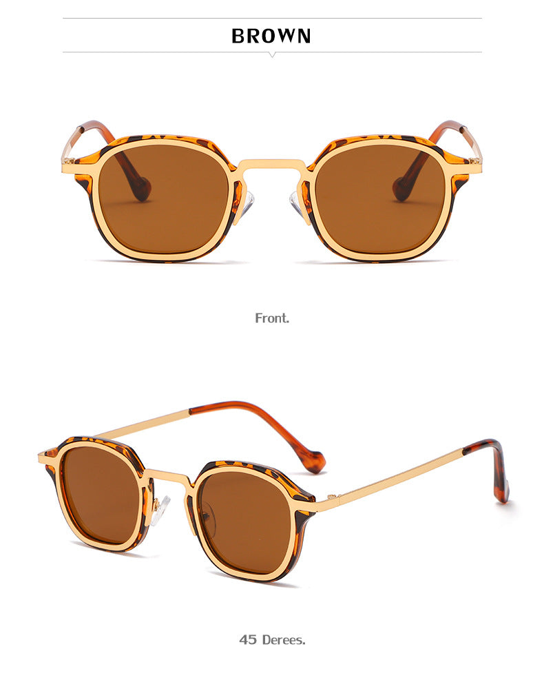New Fashion Small Frame Sunglasses for Men, European and American Classic Retro Sunglasses, Steampunk Trendy High-End Glasses for Women