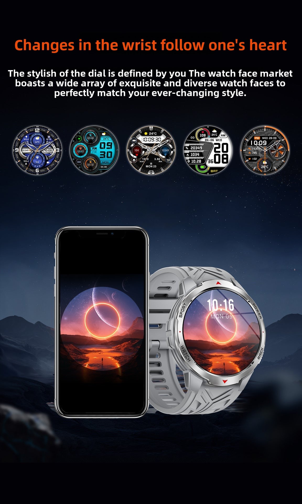 KT88Smart Watch Bluetooth Call Heart Rate Pedometer Sleep Compass Flashlight Deep Waterproof Three-Proof Sports