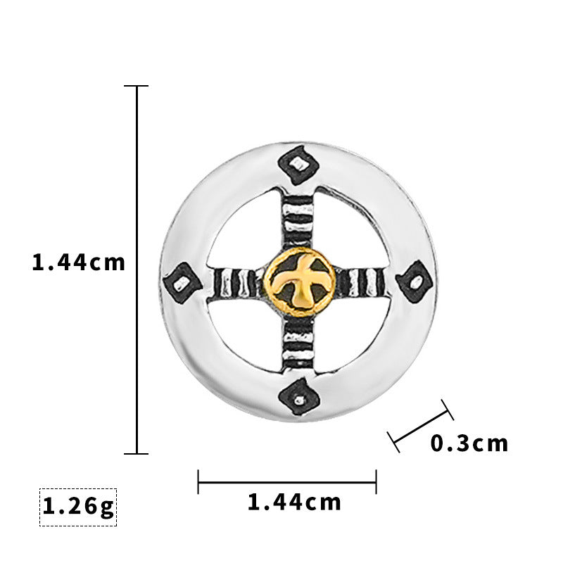 New Stainless Steel Necklace Accessories Japanese Takahashi Goro Cross Wheel Disc Chain Titanium Steel Eagle Hook Taijiao Chain