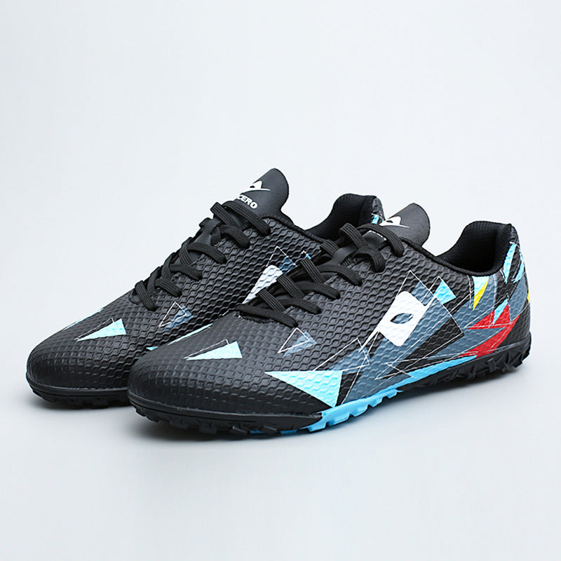 Rotating Buckle Football Shoes Breathable Anti-Slip TF Children's and Teenagers' Turf Training Shoes for Flat Ground Competitions
