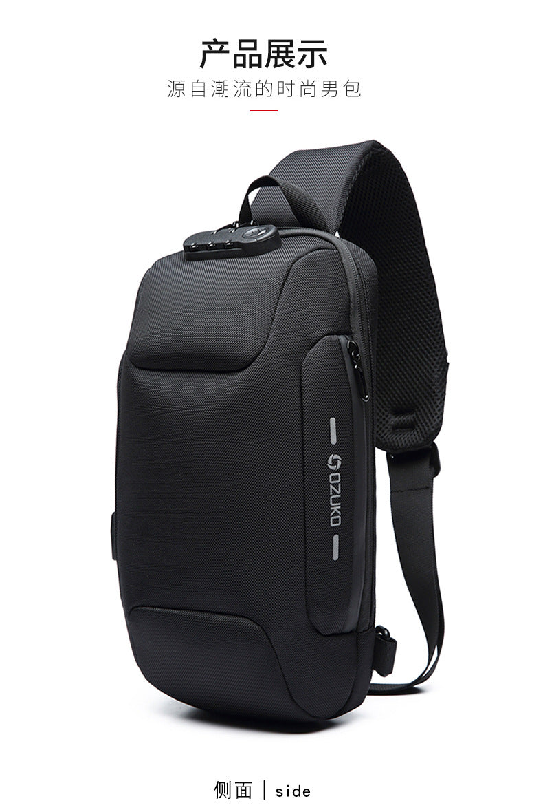 OZUKO Tactical Chest Bag Men's Crossbody Bag Waterproof Multifunctional High-end Outdoor Portable Bag Cycling Shoulder Bag