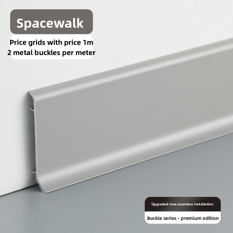 Aluminum alloy skirting board, ultra-thin cream-style baseboard decorative line, curved light-luxury metal snap-on skirting board