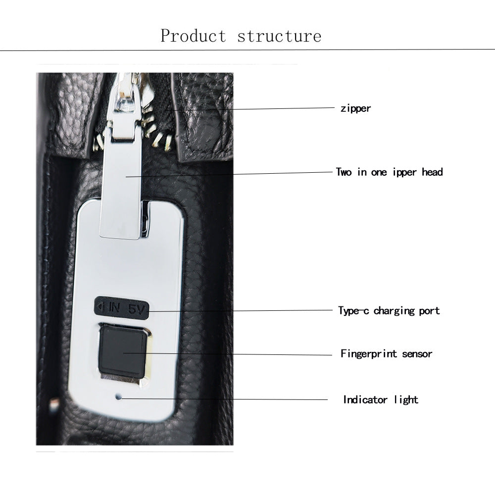 Anti-theft Bag Men's Genuine Leather Chest Bag High-end Security Password Lock Travel Outdoor Crossbody Small Backpack Men's Shoulder Bag