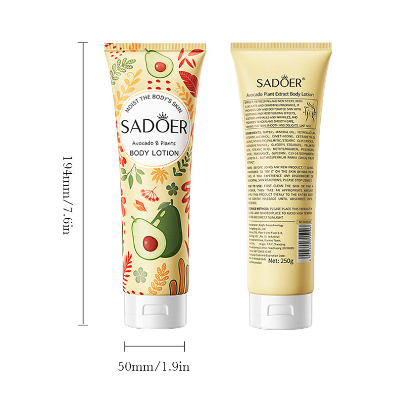 Avocado Body Lotion SADOER Autumn and winter moisturizing body cream cross-border foreign trade wholesale