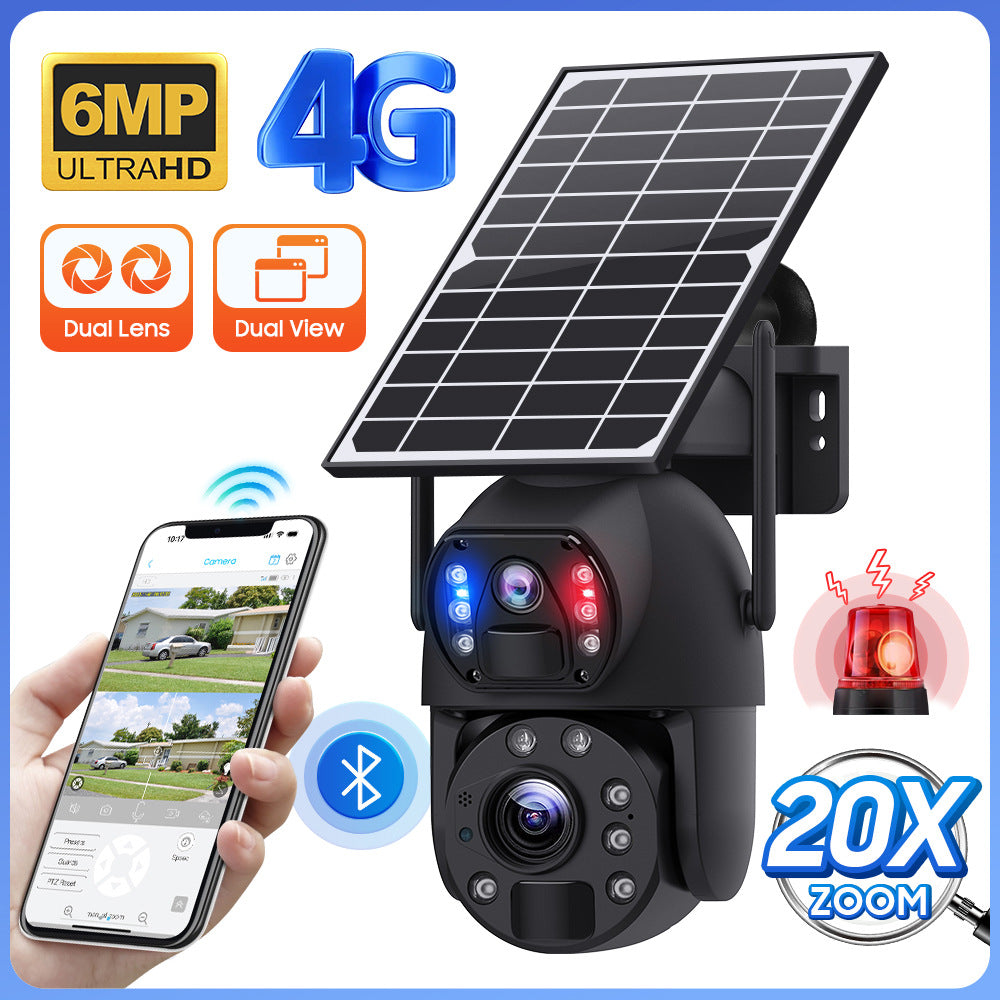 Factory direct sales4G Binocular6MP HD Outdoor Gun Ball Solar Camera202x Zoom Night Vision Camera