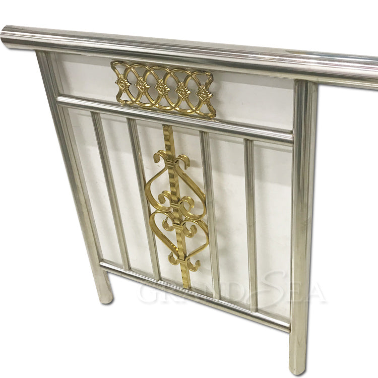 Luxury Design Gold Color Balustrade 304 Stainless Steel Stair Handrail for Sale