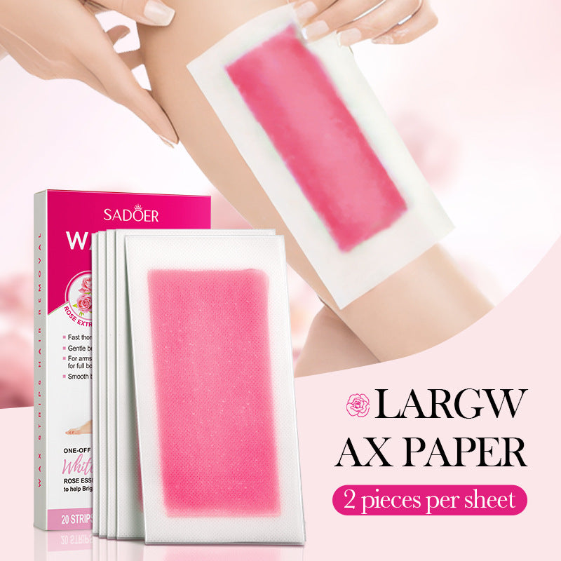 Aloe Vera Double-Sided Hair Removal Wax Paper SADOER Armpit Hair Leg Hair Body Hair Removal Hair Removal Cream  Wholesale