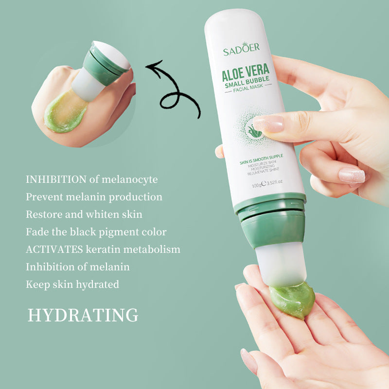 Aloe Vera Small Bubble Mask SADOER Blackhead and Acne Removal Cleansing Bubble Mud Mask Cross-Border Wholesale