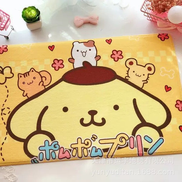 Flannel Mat Cartoon Kitty Bathroom Water Absorption Non-Slip Door Mat Pudding Dog Bathroom Mat Labeling and Dropshipping
