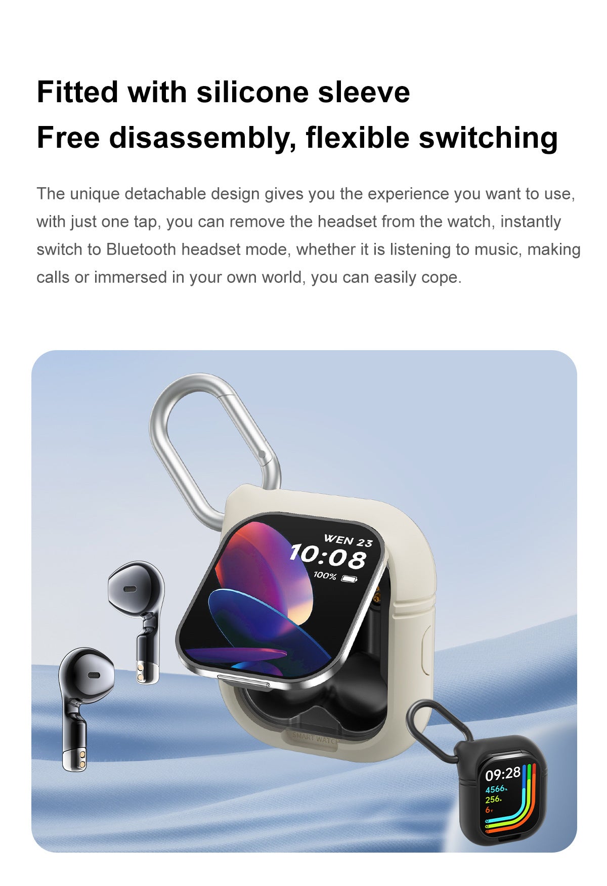 D8 Pro Smart Watch Bluetooth Call True Heart Rate Step Sleep Monitoring Hidden Bluetooth Earphone Sports