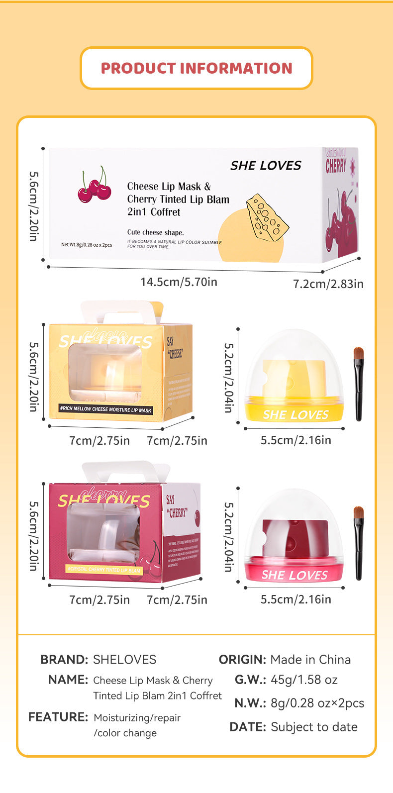 Specialized Cheese Lip Mask Lip Essence Scrub Exfoliating Dead Skin Color Changing Lip Balm