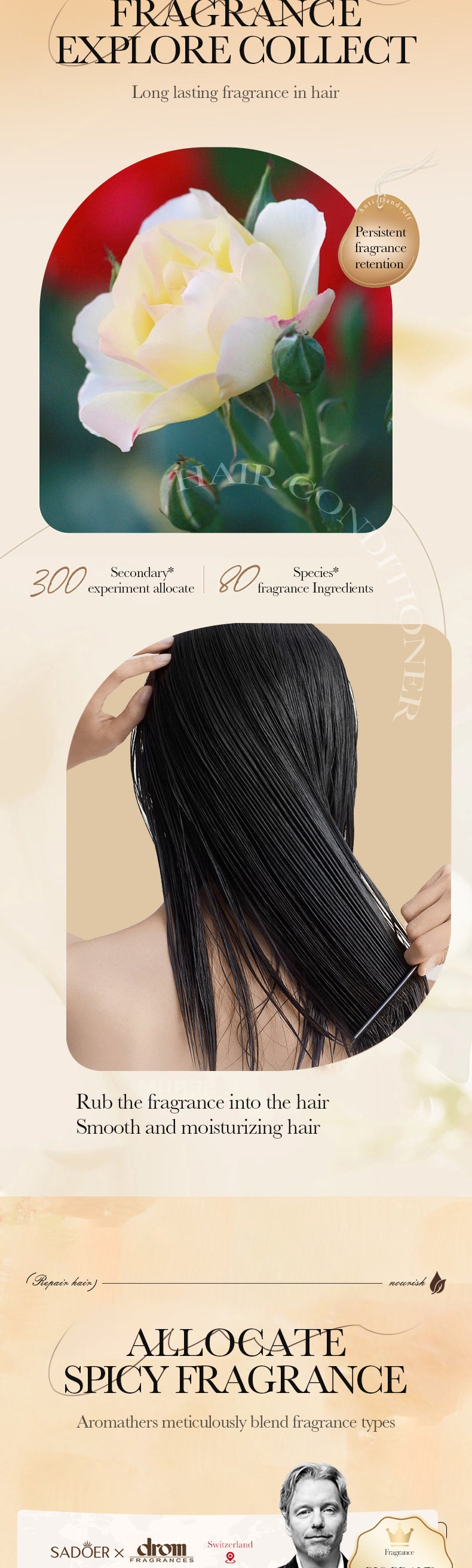 Nut Oil Hair Care Essential Oil80mlSADOER Smooth and Frizz-Reducing Conditioner  Wholesale