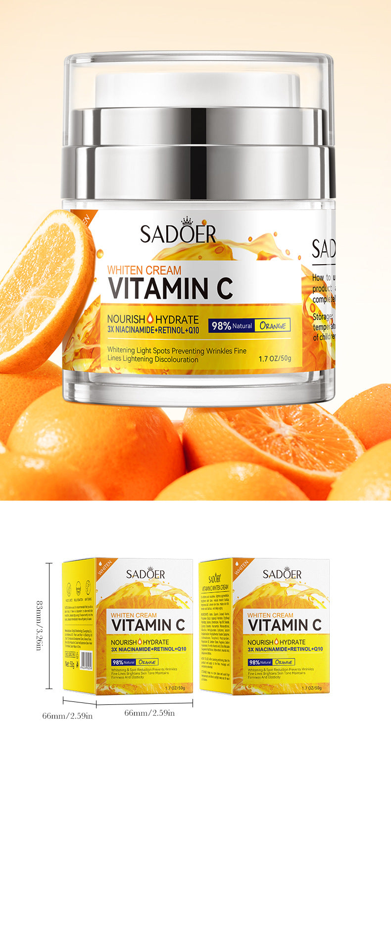 Face Cream Eye Cream SADOER Anti-wrinkle, hydrating, moisturizing, wrinkle-reducing, brightening neck cream for  foreign trade wholesale
