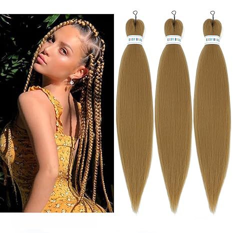 EZ Braided Synthetic Crochet Hair Export Cross-Border Factory In Stock Big Braids European and American Long Straight Hair