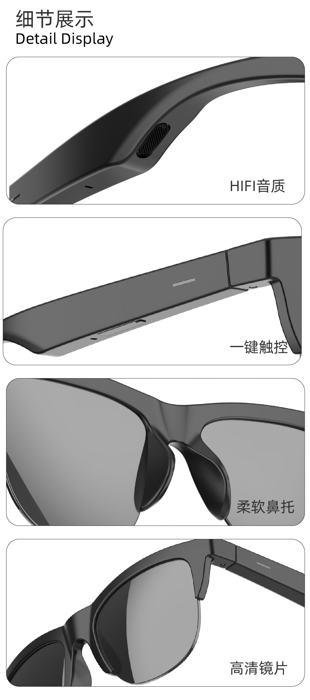 F01Wireless Stereo Smart Bluetooth Glasses Waterproof Bluetooth Hands-Free Call Music Playback Sunglasses Sunglasses