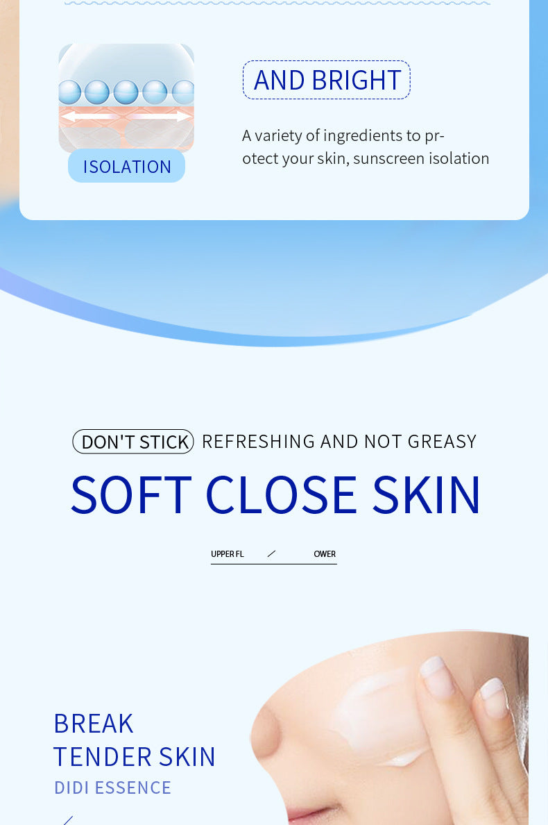 Sunscreen SADOER Protective Isolation SPF50+ Lightweight, Moisturizing, Clear Cross-Border Wholesale