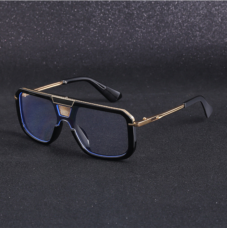 New Retro Square Frame Sunglasses for Men, European and American Style Large Frame Sunglasses for Women, Trendy Wholesale Sun Protection Sunglasses