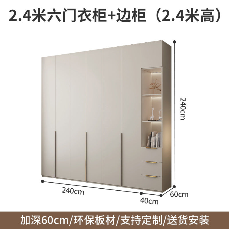 Solid Wood Multi-layer Board and European Pine Board Wardrobe Customization for Home Bedroom Cloakroom One Door to Ceiling Full House Custom Wardrobe