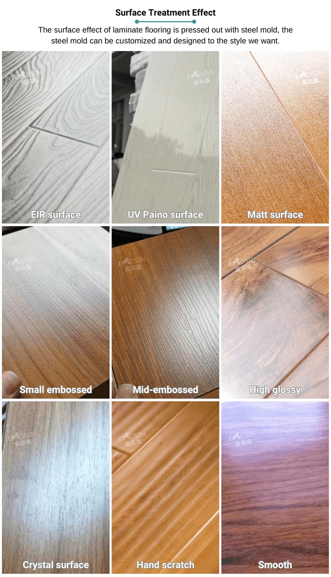Wholesale Cheap Chevron Effect AC3 AC4 AC5 8mm 12mm White Grey Oak Wood Herringbone Laminate Flooring