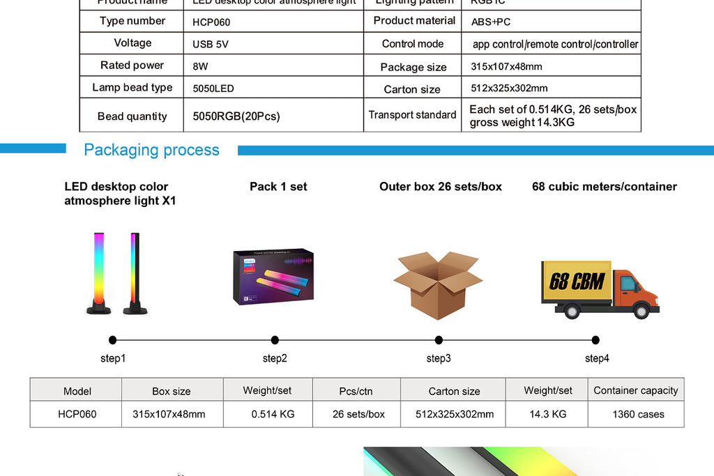 Exclusive Supply LED Bluetooth Desktop Lamp USB Computer Ambient Light RGB Magic Color WIFI Intelligent Sound Pickup Ambient Light
