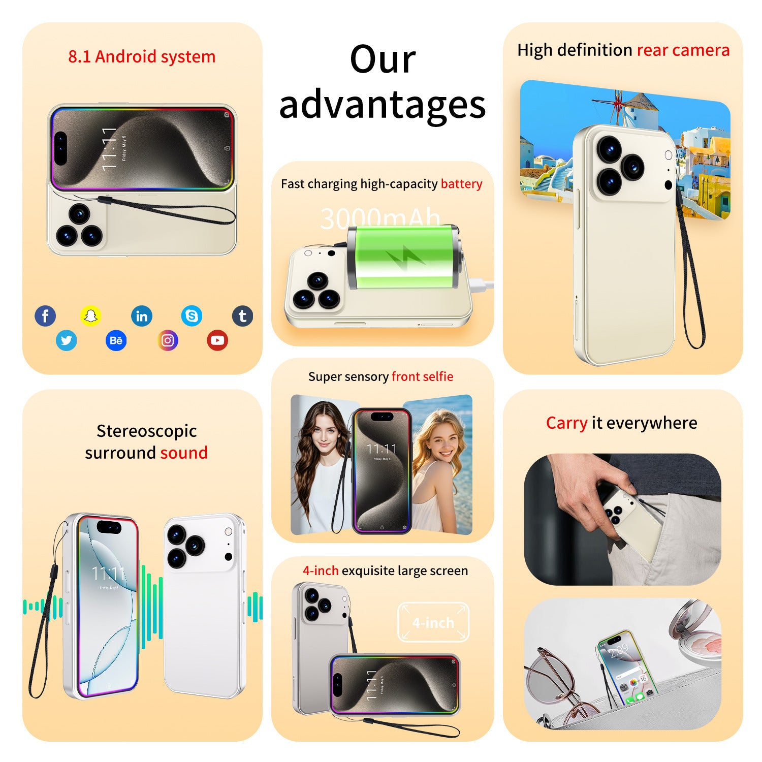 New MINI 17promax Mini Smartphone External Order4.04-inch Quad-Core Google Store Android