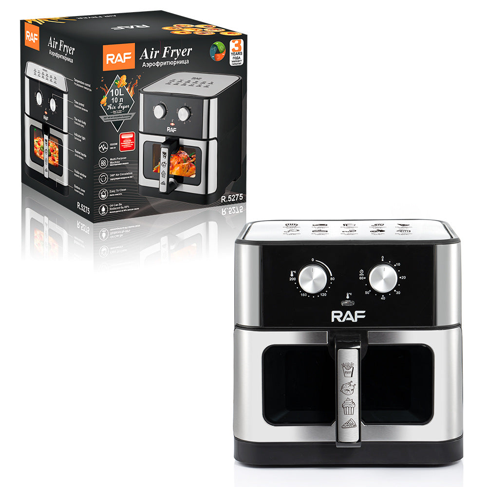 RAF European Standard Household Oil-Free Large Capacity Air Fryer Multi-Functional Smart Oven French Fry Fryer10L