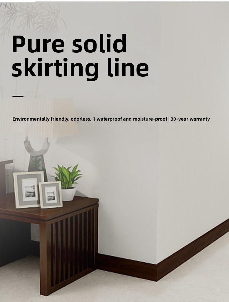 Italian-style ultra-narrow, ultra-thin straight wall molding L Floor skirting is covered to prevent moisture 5.5 Solid wood skirting board