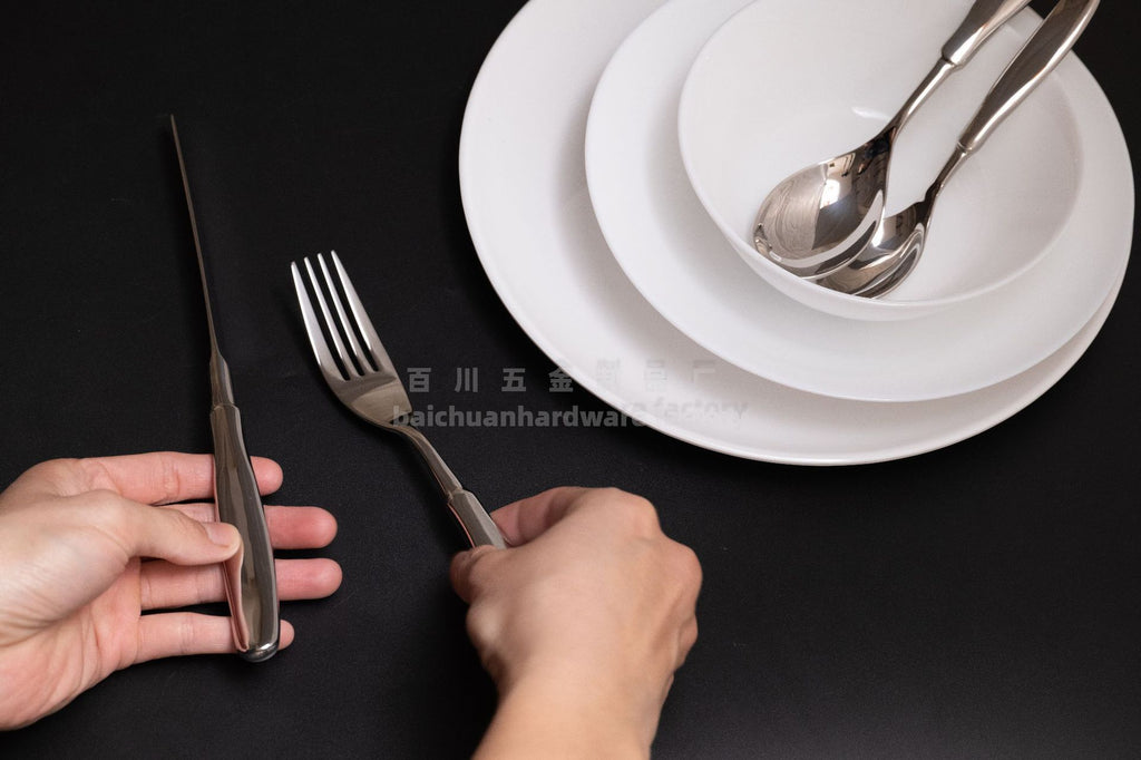 304Stainless Steel Spoon with Thickened Handle, Simple Household Knife, Fork, Spoon, Western Restaurant Supplies, Cutlery Set Wholesale